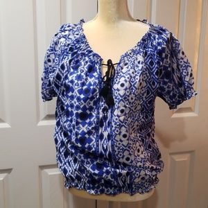 Blue / White Blouse